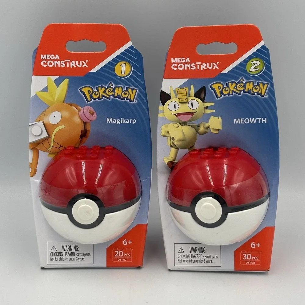 MEGA CONSTRUX POKEMON Meowth & Magikarp Pokeball Series 1 1st Generation